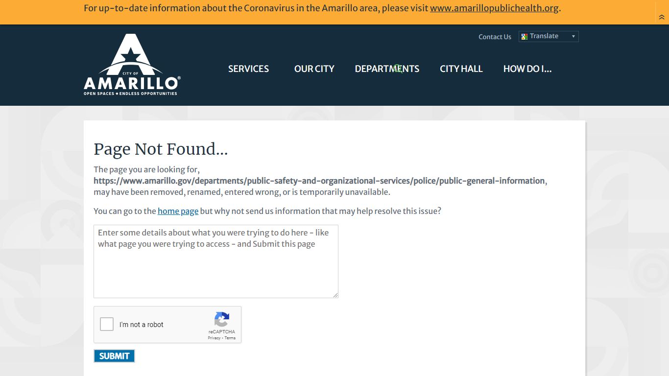 PUBLIC - General Information | City of Amarillo, TX